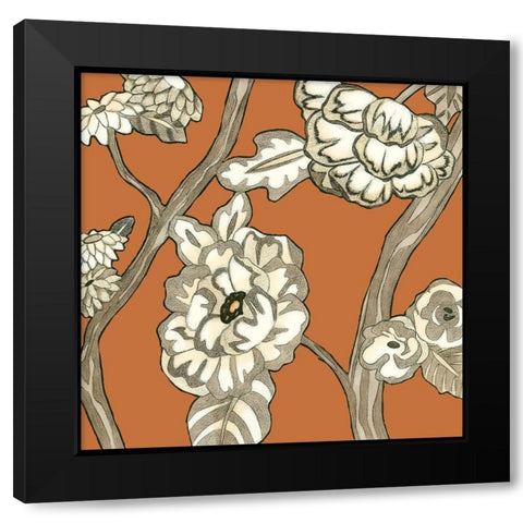 Butterscotch Chintz III Black Modern Wood Framed Art Print with Double Matting by Zarris, Chariklia