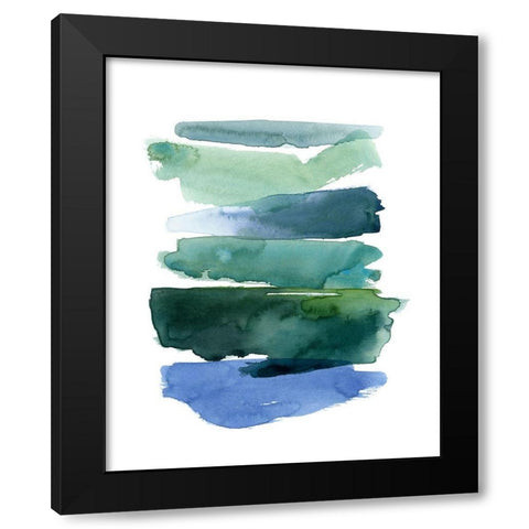 Swatches of Sea II Black Modern Wood Framed Art Print with Double Matting by Popp, Grace