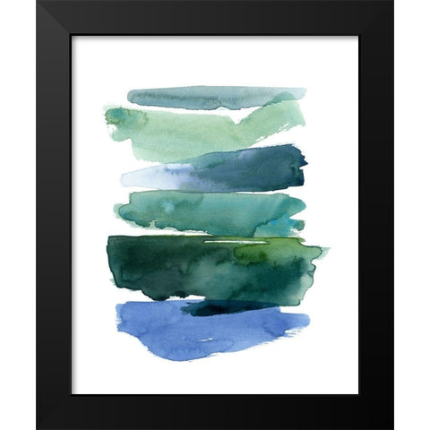 Swatches of Sea II Black Modern Wood Framed Art Print by Popp, Grace