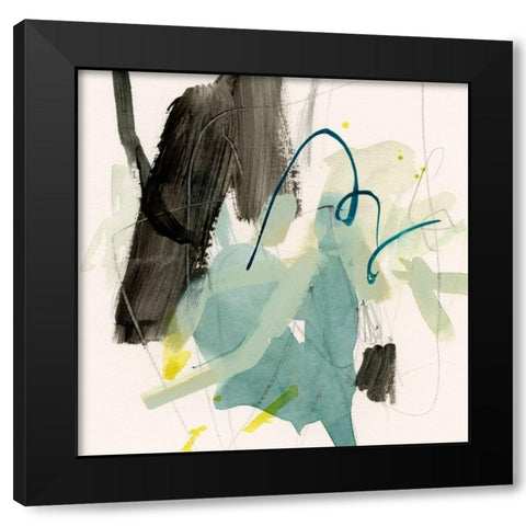 Seafoam and Slate I Black Modern Wood Framed Art Print with Double Matting by Barnes, Victoria