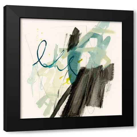 Seafoam and Slate II Black Modern Wood Framed Art Print by Barnes, Victoria