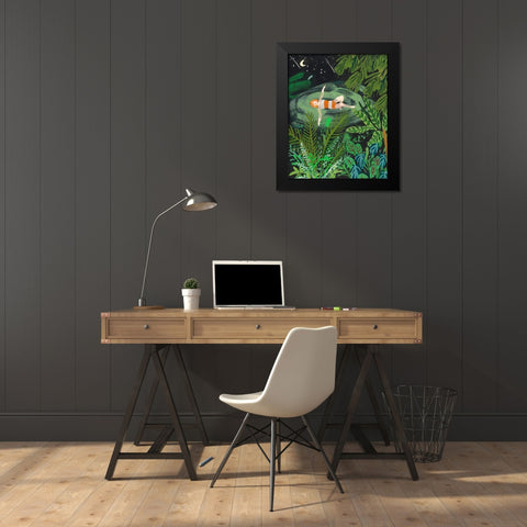 Lost in the Garden I Black Modern Wood Framed Art Print by Wang, Melissa