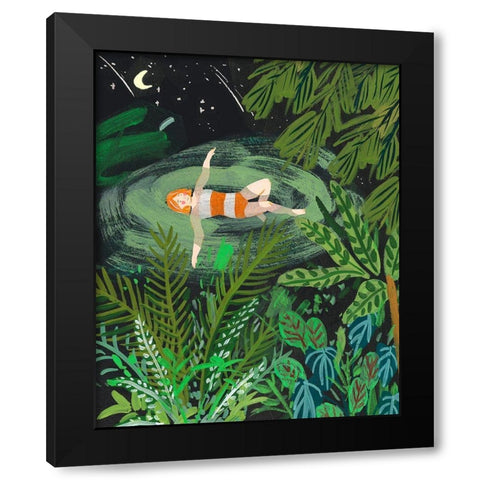 Lost in the Garden I Black Modern Wood Framed Art Print with Double Matting by Wang, Melissa