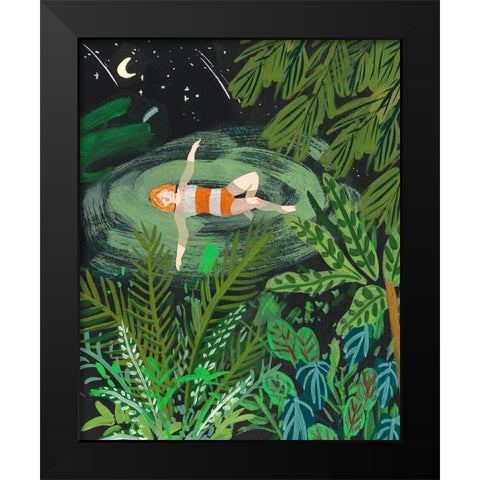 Lost in the Garden I Black Modern Wood Framed Art Print by Wang, Melissa