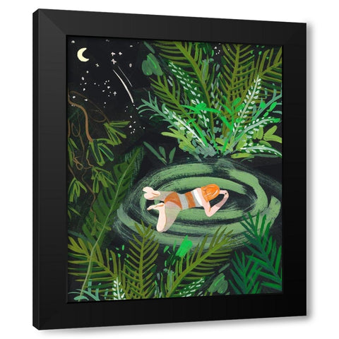 Lost in the Garden II Black Modern Wood Framed Art Print with Double Matting by Wang, Melissa