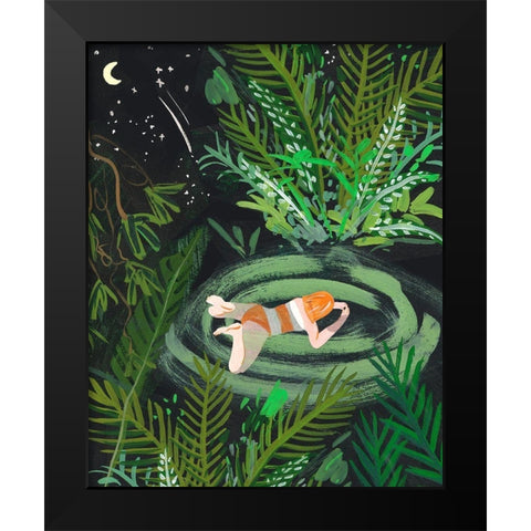 Lost in the Garden II Black Modern Wood Framed Art Print by Wang, Melissa