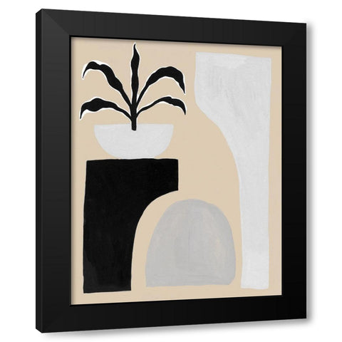 Custom Pale Abstraction I Black Modern Wood Framed Art Print with Double Matting by Wang, Melissa