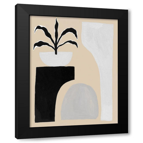 Custom Pale Abstraction I Black Modern Wood Framed Art Print by Wang, Melissa