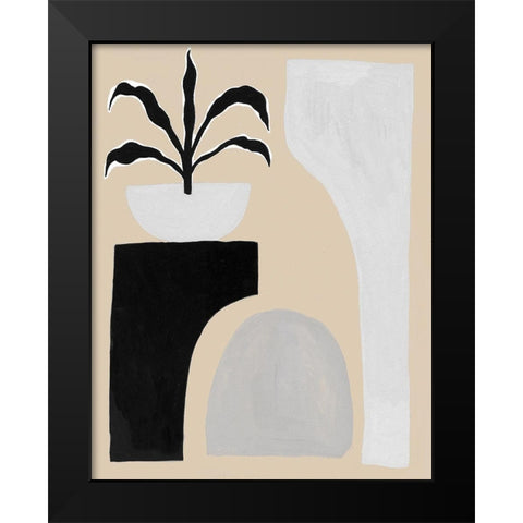 Custom Pale Abstraction I Black Modern Wood Framed Art Print by Wang, Melissa