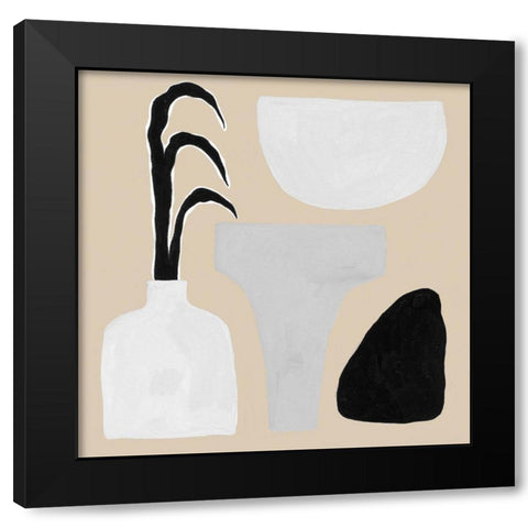 Custom Pale Abstraction III Black Modern Wood Framed Art Print by Wang, Melissa