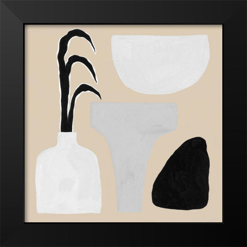 Custom Pale Abstraction III Black Modern Wood Framed Art Print by Wang, Melissa