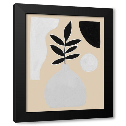 Custom Pale Abstraction IV Black Modern Wood Framed Art Print with Double Matting by Wang, Melissa