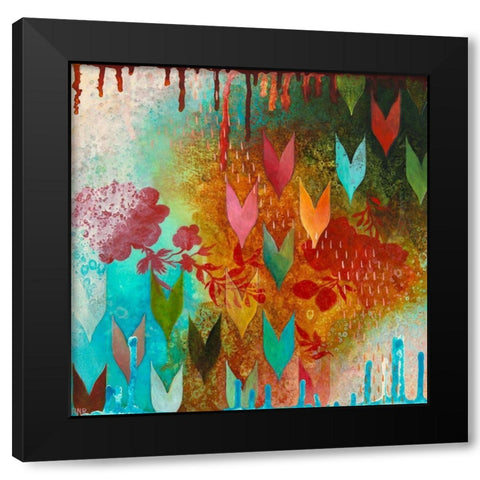 Cheerful I Black Modern Wood Framed Art Print with Double Matting by Robinson, Heather