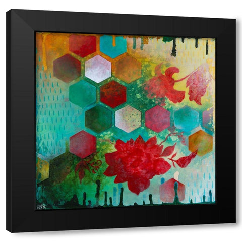 Cheerful III Black Modern Wood Framed Art Print with Double Matting by Robinson, Heather