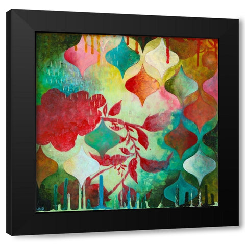 Cheerful V Black Modern Wood Framed Art Print by Robinson, Heather