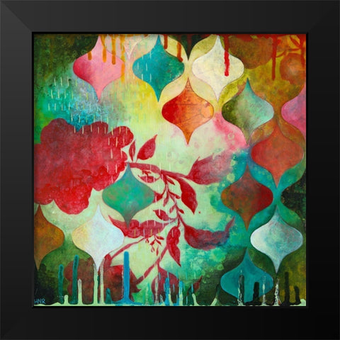 Cheerful V Black Modern Wood Framed Art Print by Robinson, Heather