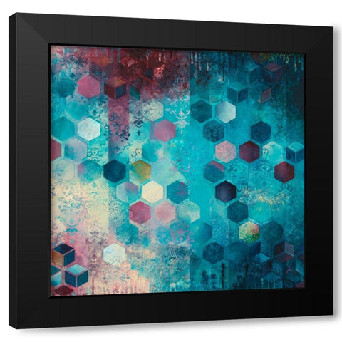 Shimmery II Black Modern Wood Framed Art Print with Double Matting by Robinson, Heather