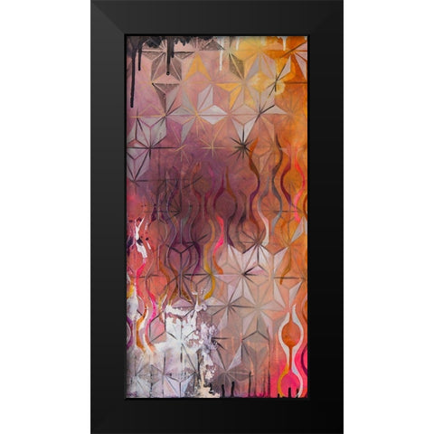 Asanoha I Black Modern Wood Framed Art Print by Robinson, Heather