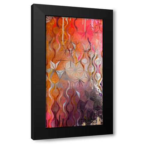 Asanoha II Black Modern Wood Framed Art Print with Double Matting by Robinson, Heather