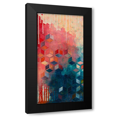 Split Asanoha I Black Modern Wood Framed Art Print with Double Matting by Robinson, Heather