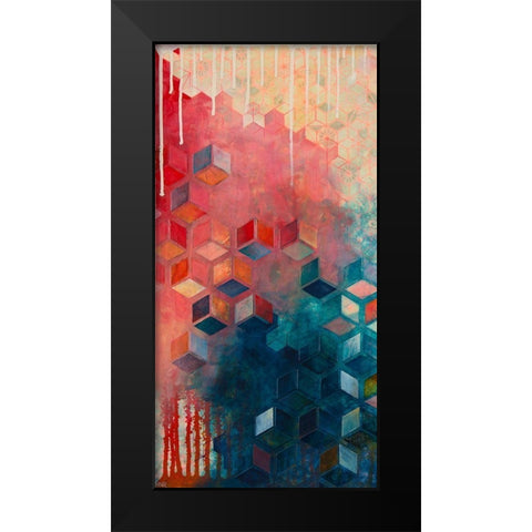 Split Asanoha I Black Modern Wood Framed Art Print by Robinson, Heather