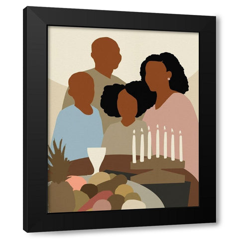 Joyous Kwanzaa I Black Modern Wood Framed Art Print with Double Matting by Green, Jacob