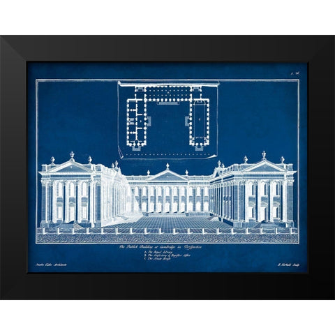 Custom Cambridge in Perspective on Blue Black Modern Wood Framed Art Print by Gibbs, James