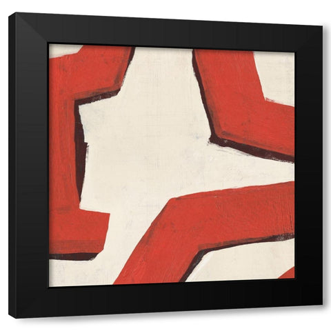 Red Thread I Black Modern Wood Framed Art Print by Warren, Annie