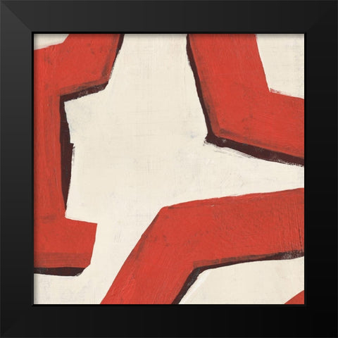 Red Thread I Black Modern Wood Framed Art Print by Warren, Annie