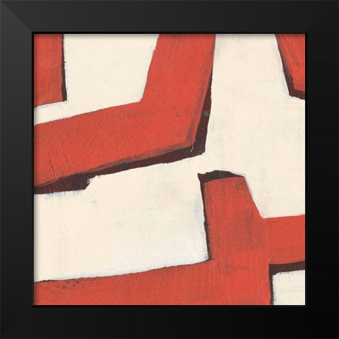 Red Thread II Black Modern Wood Framed Art Print by Warren, Annie