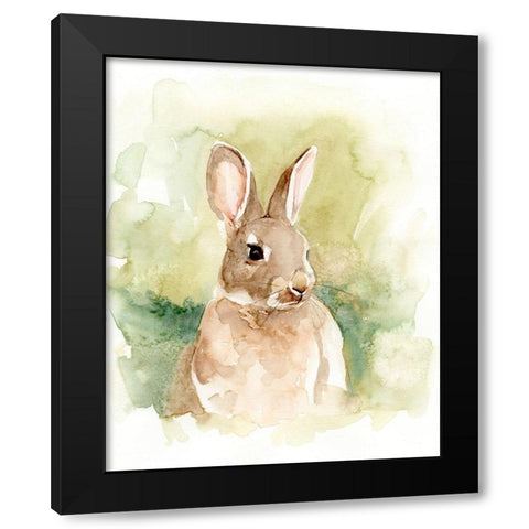 Field Bunny I Black Modern Wood Framed Art Print with Double Matting by Barnes, Victoria