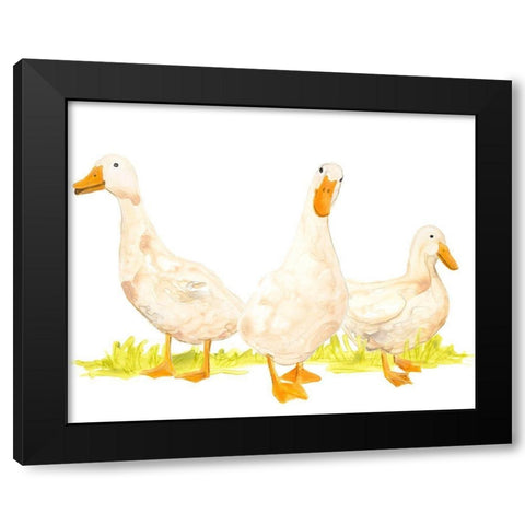 Quack Squad I Black Modern Wood Framed Art Print with Double Matting by Vess, June Erica