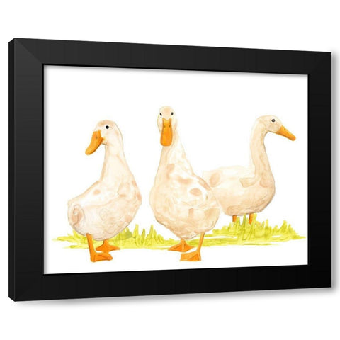 Quack Squad II Black Modern Wood Framed Art Print with Double Matting by Vess, June Erica