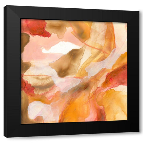 Sunset Marble II Black Modern Wood Framed Art Print with Double Matting by Vess, June Erica