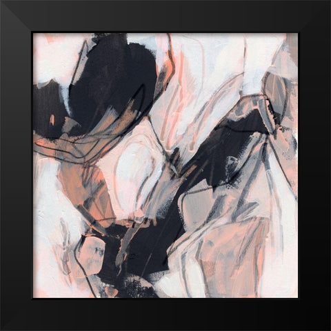 Tangerine Tango II Black Modern Wood Framed Art Print by Vess, June Erica