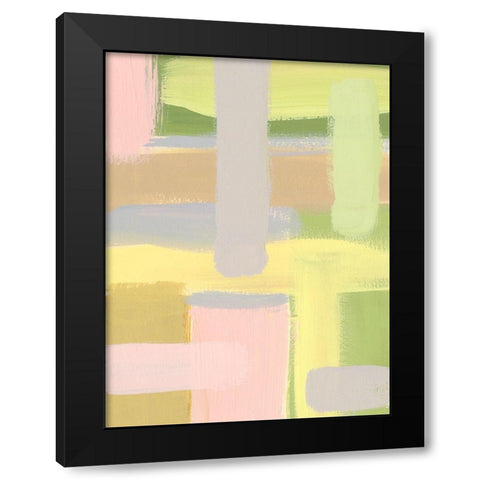 Subdued Blocks I Black Modern Wood Framed Art Print with Double Matting by Moore, Regina