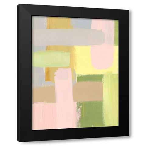 Subdued Blocks II Black Modern Wood Framed Art Print by Moore, Regina