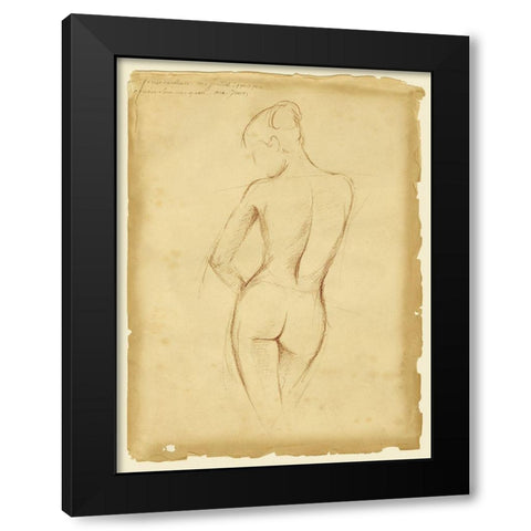 Custom Antique Figure Study II Black Modern Wood Framed Art Print with Double Matting by Harper, Ethan
