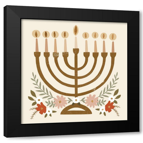 Natural Hanukkah II Black Modern Wood Framed Art Print with Double Matting by Barnes, Victoria