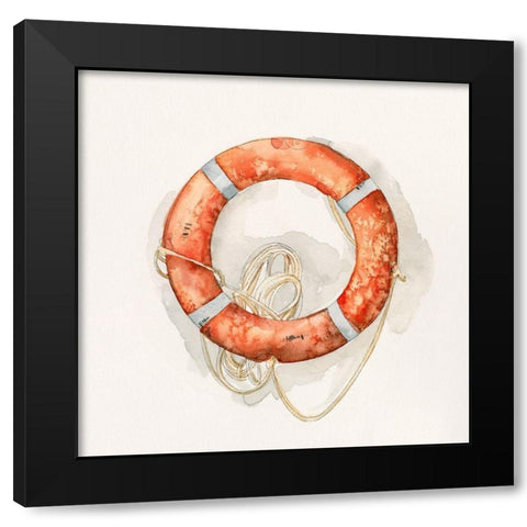 Nautical Safety I Black Modern Wood Framed Art Print with Double Matting by Caroline, Emma