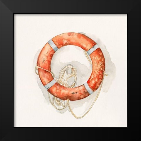 Nautical Safety I Black Modern Wood Framed Art Print by Caroline, Emma
