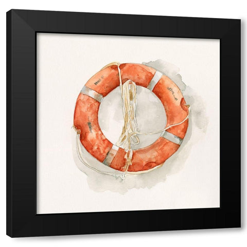 Nautical Safety II Black Modern Wood Framed Art Print with Double Matting by Caroline, Emma