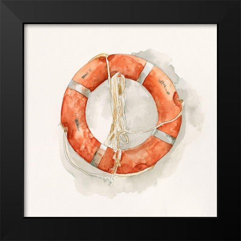 Nautical Safety II Black Modern Wood Framed Art Print by Caroline, Emma