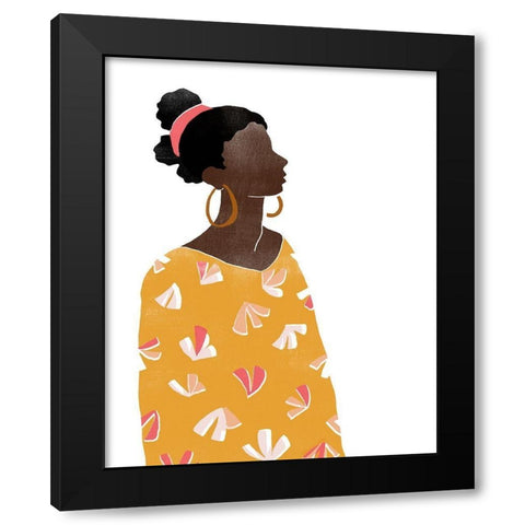 Pattern Poise I Black Modern Wood Framed Art Print by Vess, June Erica