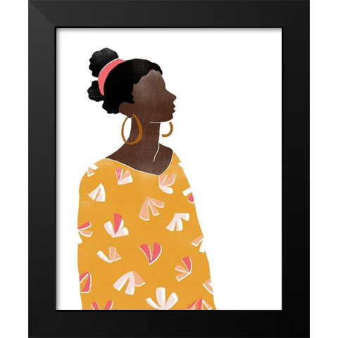 Pattern Poise I Black Modern Wood Framed Art Print by Vess, June Erica