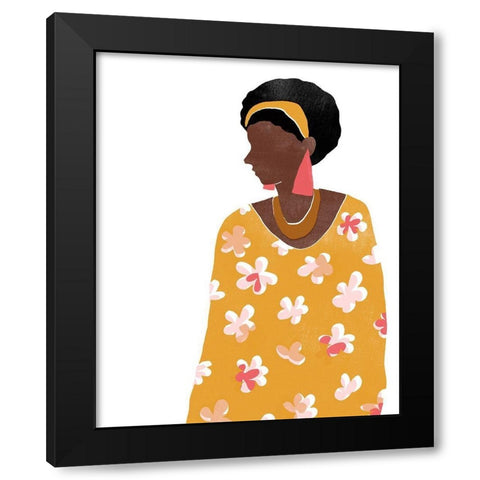 Pattern Poise II Black Modern Wood Framed Art Print by Vess, June Erica
