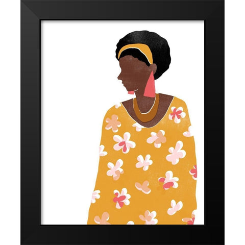 Pattern Poise II Black Modern Wood Framed Art Print by Vess, June Erica