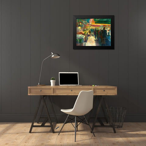 Market Scene I Black Modern Wood Framed Art Print by Doyle, Anne Farrall