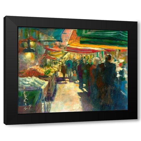 Market Scene I Black Modern Wood Framed Art Print by Doyle, Anne Farrall