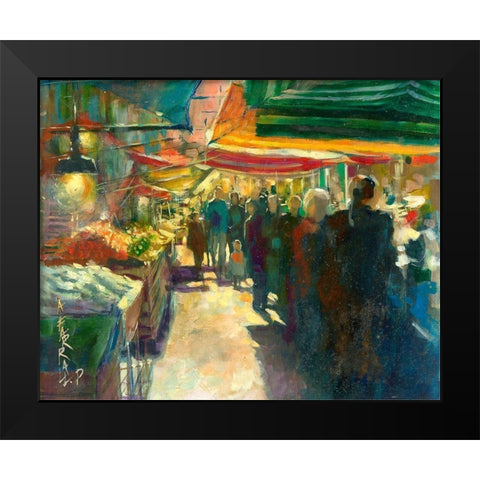 Market Scene I Black Modern Wood Framed Art Print by Doyle, Anne Farrall